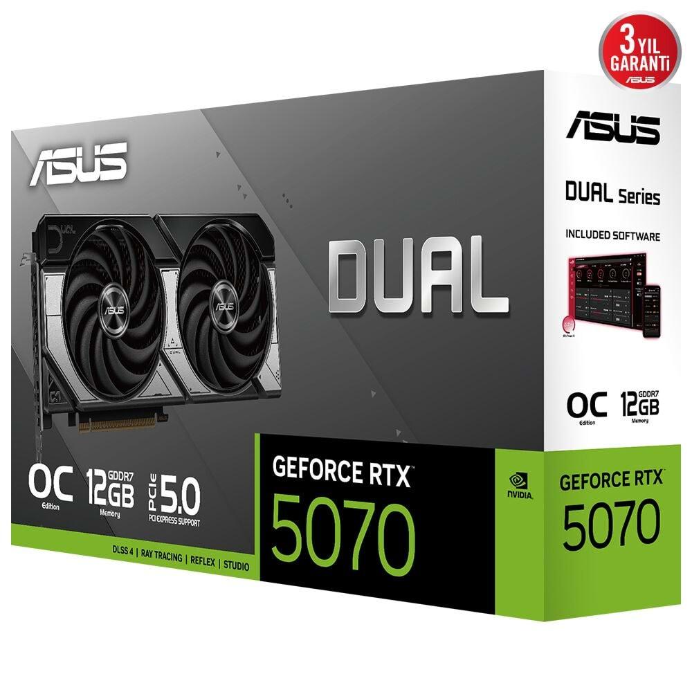 Asus DUAL-RTX5070-O12G 12GB 192Bit GDDR7 DP/HDMI PCI 5.0 Ekran Kartı