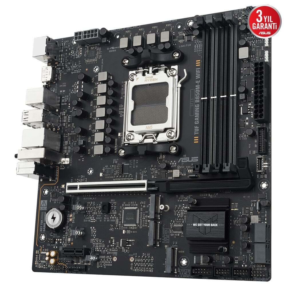 Asus Tuf Gamıng B850m-e Wıfı 6e Ddr5 Hdmı-dp Typec Pcıe 5.0 Am5 Matx