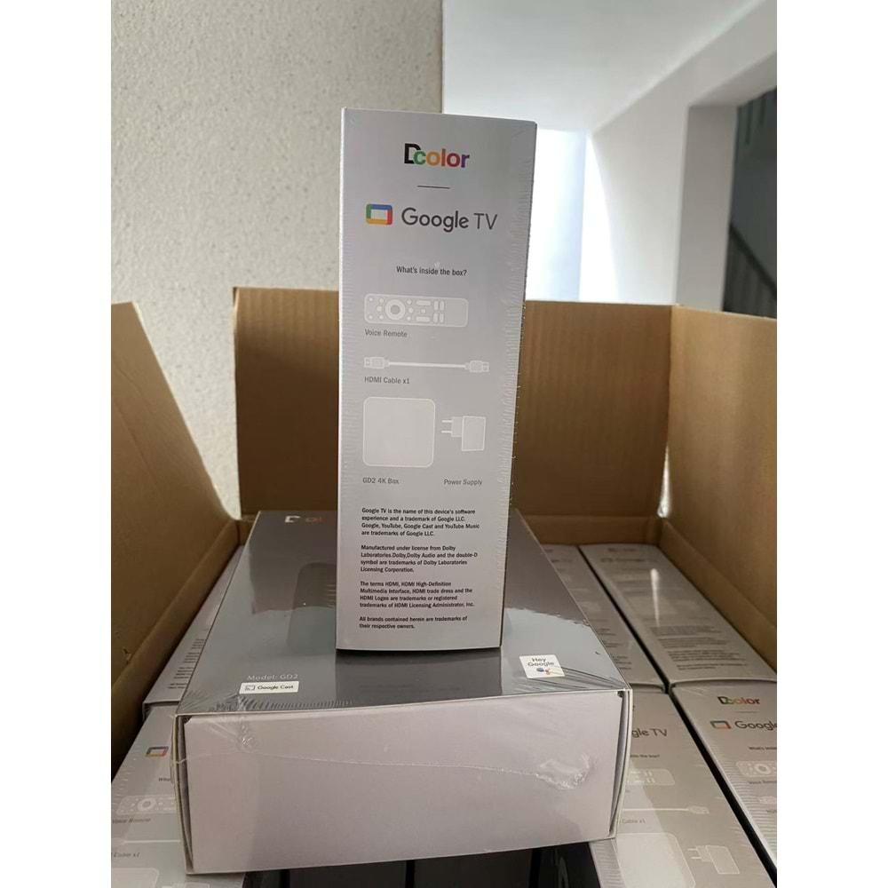 Dcolor GD2 4K Tv Box Android 12 2GB+32GB Google Netflix L1 Sertifikalı TRT Bandollü Tv Kutusu