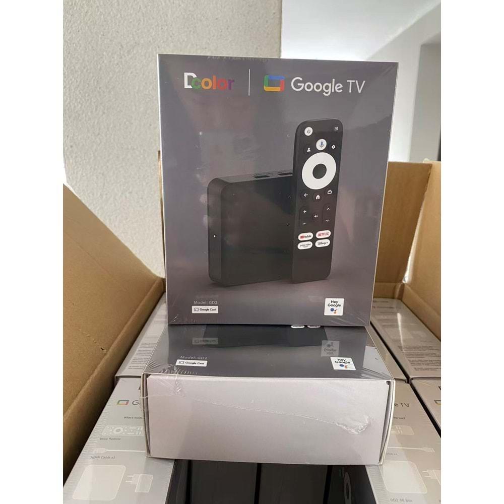 Dcolor GD2 4K Tv Box Android 12 2GB+32GB Google Netflix L1 Sertifikalı TRT Bandollü Tv Kutusu
