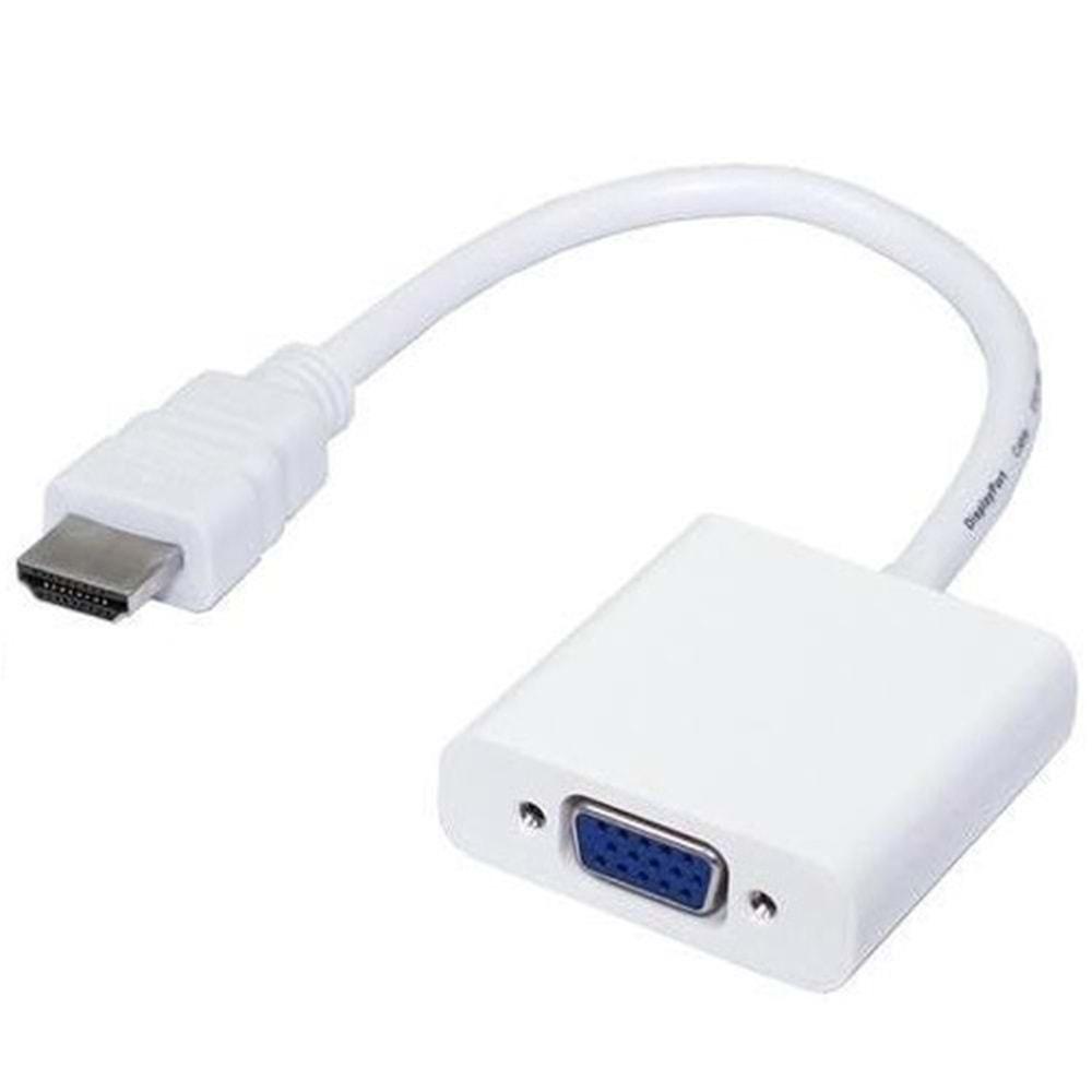 Hdmi To Vga Çevirici Dönüştürücü Adaptör Monitör Laptop Uydu Kablosu