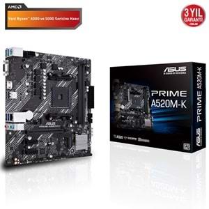 Asus PRIME A520M-K AMD A520 4600 MHz (OC) Soket AM4 mATX Anakart