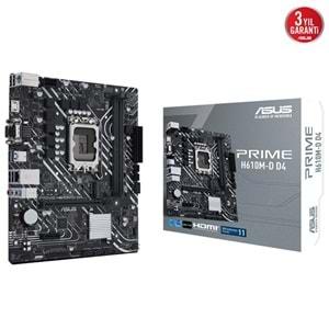 Asus PRIME H610M-D D4 B610 DDR4 M.2 HDMI/VGA PCI 4.0 1700p Anakart