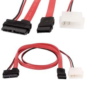 Sata 7 + 6 Pin Soket Slim Data Power Disk HDD Kablosu
