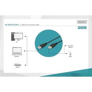 Digitus AK-300105-018-S 1.8m USB 2.0 Yazıcı Kablosu