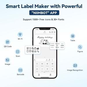 Niimbot B1 Bluetooth Taşınabilir Termal Etiket Yazıcı Göl Mavisi