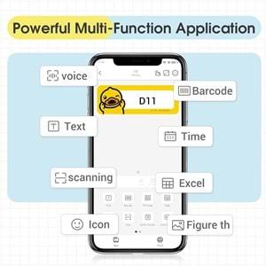 Niimbot D11 Bluetooth Taşınabilir Termal Etiket Yazıcı Siyah