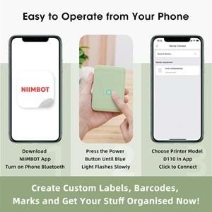 Niimbot D110 Bluetooth Taşınabilir Termal Etiket Yazıcı Yeşil