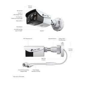 TP-Link VIGI C340 V2.20 2.8mm 4MP Full-Color Bullet IP Kamera (Çift Yön Ses, Aktif Savunma)