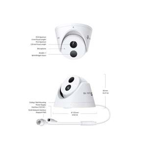 TP-Link VIGI C430I V1 2.8mm 3Mp IR Dome Ip Kamera Dahili Mikrofon, Koridor Modu