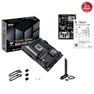 Asus TUF GAMING B860-PLUS WIFI 8666 MHz (OC) DDR5 Soket LGA1851 M.2 HDMI DP ATX Anakart