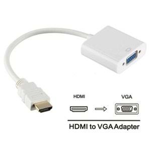 Hdmi To Vga Çevirici Dönüştürücü Adaptör Monitör Laptop Uydu Kablosu