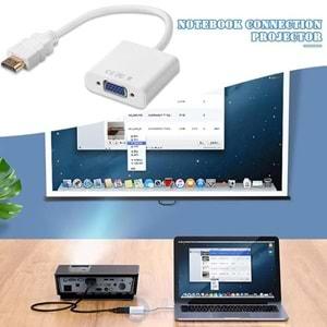 Hdmi To Vga Çevirici Dönüştürücü Adaptör Monitör Laptop Uydu Kablosu