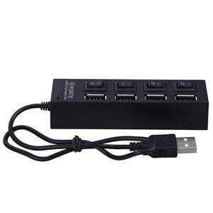 4 Port Usb 2.0 Hub Çoğaltıcı Çoklayıcı Switch Işıklı Anahtarlı