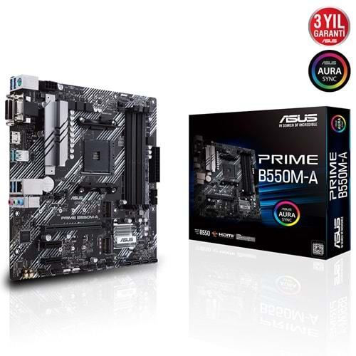 Asus Prime B550M-A AMD B550 DDR4 USB3.2 HDMI/DVI/VGA PCI 4.0 AM4 Anakart
