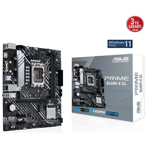 Asus Prime B660M-K D4 5333 Mhz LGA 1700 Soket DDR4 VGA HDMI M.2 mATX Anakart