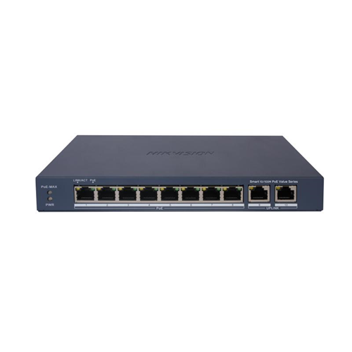 Hikvision DS-3E1310P-EI/M 8 Port 10/100 Mbps 2 Gigabit Uplink Port Akıllı PoE Switch