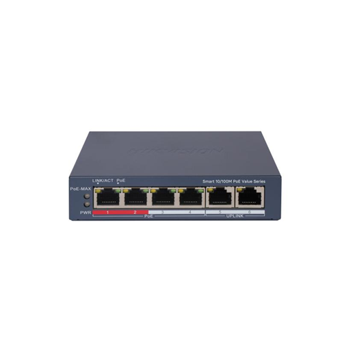 Hikvision DS-3E1106P-EI/M 4Port PoE 4x100Mbps 2x100Mbps Akıllı Switch