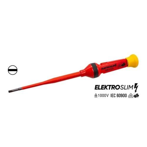 İzeltaş 14000005328 1000V 2.5x75 Elektro Slim Düz Tornavida