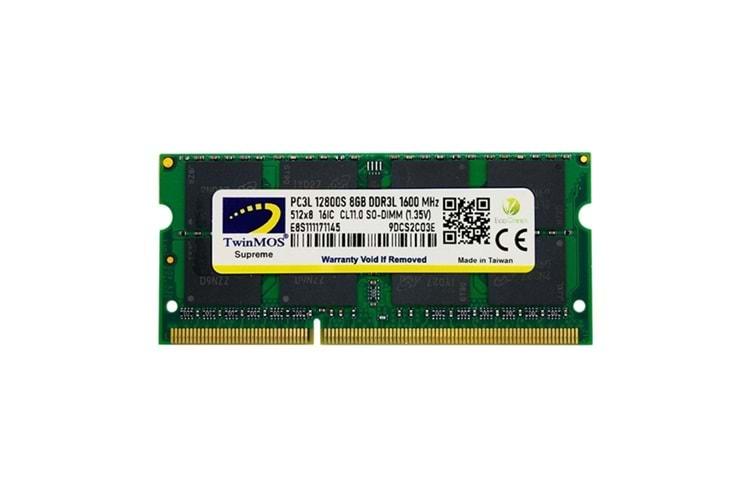 Twinmos MDD3L8GB1600N 8 GB DDR3 1600 MHz CL11 Notebook Ram